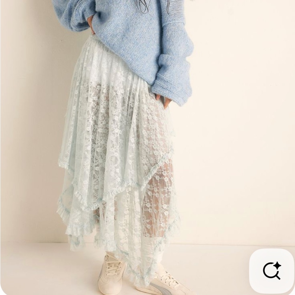 Free People Lace Skirt (cream)